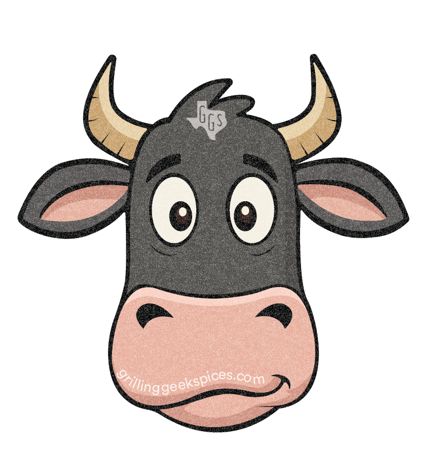 Cartoon cow face with a white background